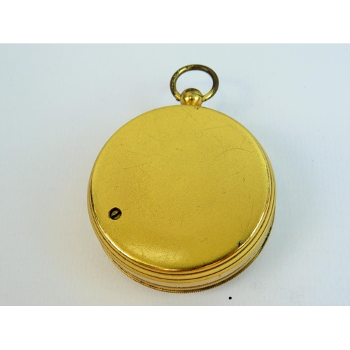 523 - Early 20th Century Brass cased Pocket Compensated Barometer by T Saunders, Dorchester. Comes with or... 