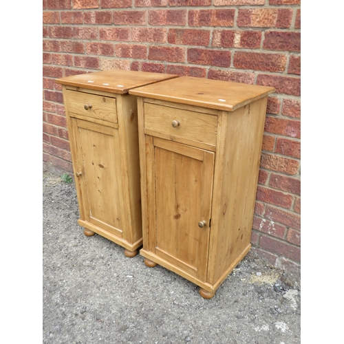 575 - Pair of Antique pine cupboards. Each H:31 X W:16 X D:14 inches. See photos.