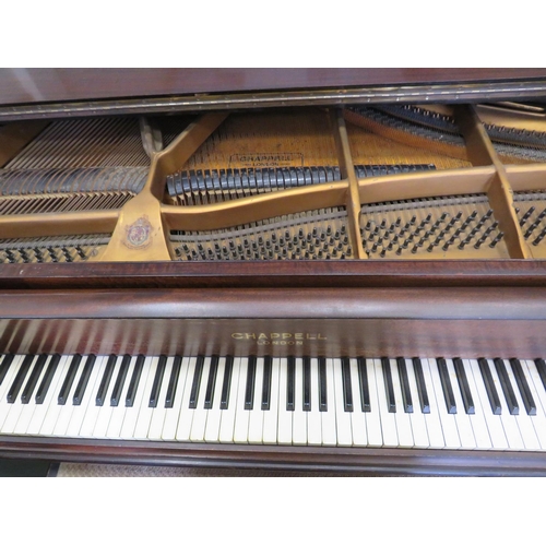 586 - Lovely Chappell Baby Grand Piano. Double seat with lots of vintage music sheets. Plays wonderfuly wi... 