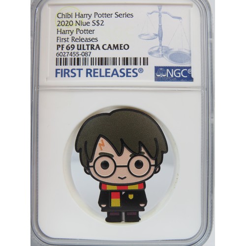 546 - Wizarding World Harry Potter, Chibi .999  Fine Silver 1oz 2 Dollar coin limited edition of just 2,00... 