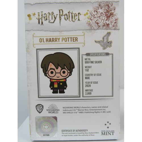 546 - Wizarding World Harry Potter, Chibi .999  Fine Silver 1oz 2 Dollar coin limited edition of just 2,00... 