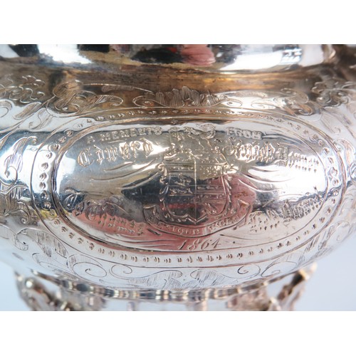 98 - Late William IV/Early Victoria Silver teaset by William Ker Reid. Hallmarked for London 1837.   Attr... 