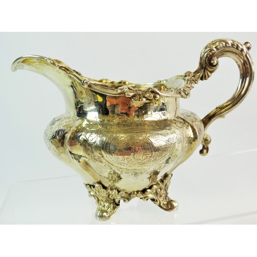 98 - Late William IV/Early Victoria Silver teaset by William Ker Reid. Hallmarked for London 1837.   Attr... 