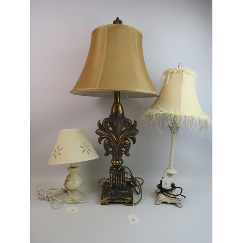 895 - Trio of nice quality table lamps the largest being 30 inches tall. see photos.