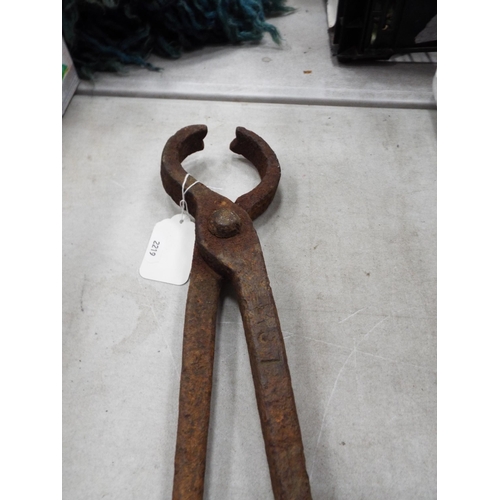 800 - Large pair of cast iron forge tool.