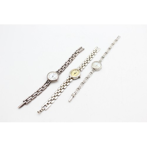 13 - 3 x Ladies .925 SILVER QUARTZ WRISTWATCHES  Inc Sekoinda (74g)  Ladies Hallmarked .925 QUARTZ WRISTW... 