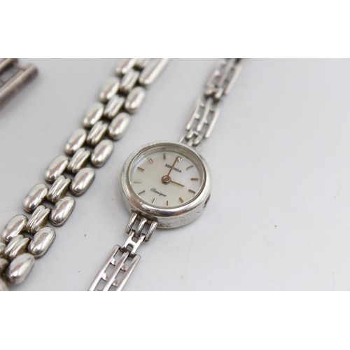 13 - 3 x Ladies .925 SILVER QUARTZ WRISTWATCHES  Inc Sekoinda (74g)  Ladies Hallmarked .925 QUARTZ WRISTW... 