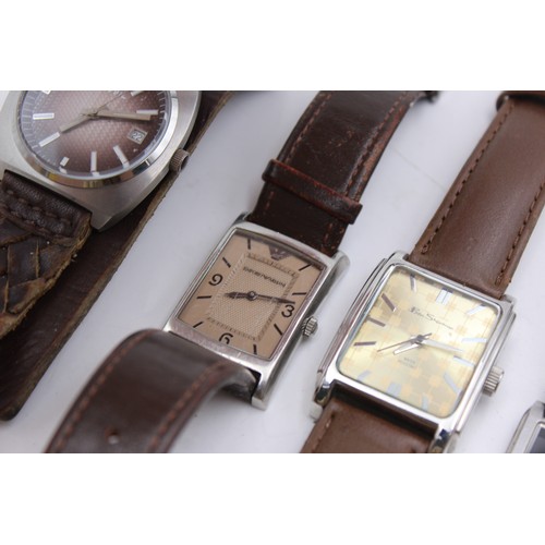 16 - 4 x Gents Quality Square WRISTWATCHES Quartz WORKING Inc Fossil Etc  Gents Quality  Square / Rectang... 