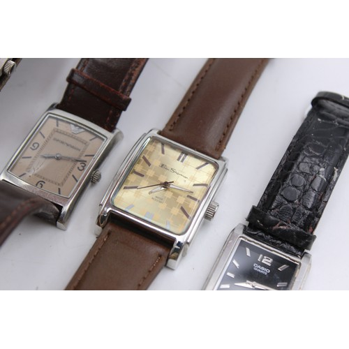 16 - 4 x Gents Quality Square WRISTWATCHES Quartz WORKING Inc Fossil Etc  Gents Quality  Square / Rectang... 