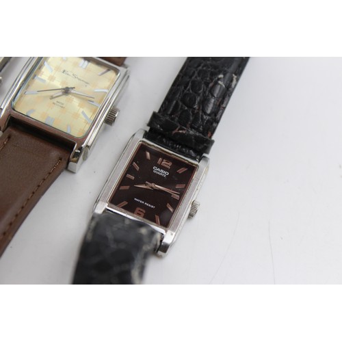 16 - 4 x Gents Quality Square WRISTWATCHES Quartz WORKING Inc Fossil Etc  Gents Quality  Square / Rectang... 