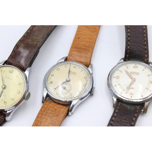 19 - 4 x Gents Vintage Hand-Wind WRISTWATCHES inc. Matex, Roamer, Smiths Etc.  Gents Vintage Hand-Wind WR... 