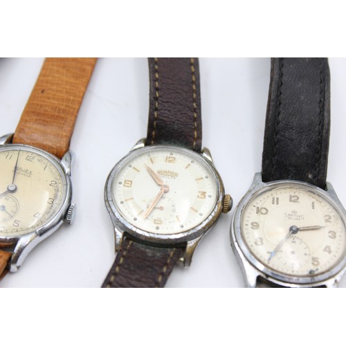 19 - 4 x Gents Vintage Hand-Wind WRISTWATCHES inc. Matex, Roamer, Smiths Etc.  Gents Vintage Hand-Wind WR... 