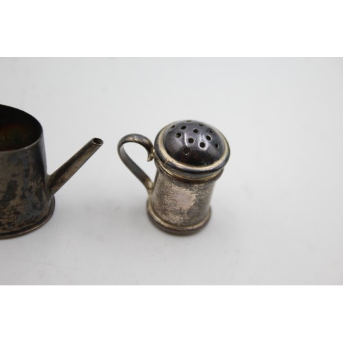 32 - 3 x Antique / Vintage .925 STERLING SILVER Miniatures Inc  Watering Can Etc 30g  In antique / vintag... 