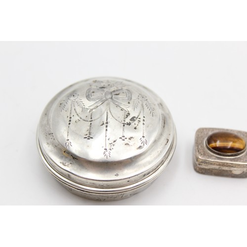 38 - 3 x Antique / Vintage Hallmarked .925 STERLING SILVER Pill / Trinket Boxes (31g)  In antique / vinta... 