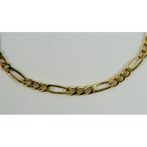 117 - 9ct Yellow Gold Figaro link 7 inch Bracelet. 1.5g