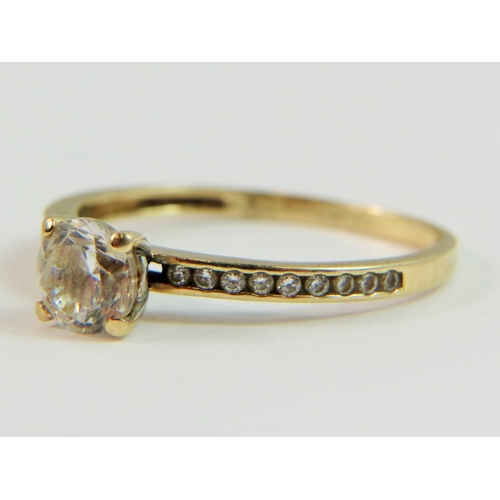 122 - 9ct Yellow Gold ring set with Multi CZ gemstones,  Finger size 'S-5'     1.9g