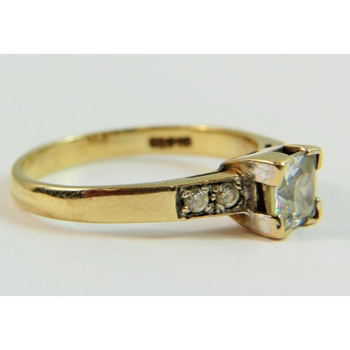 123 - 9ct yellow Gold ring set with CZ Gemstones. Finger size 'T-5'     3.4g