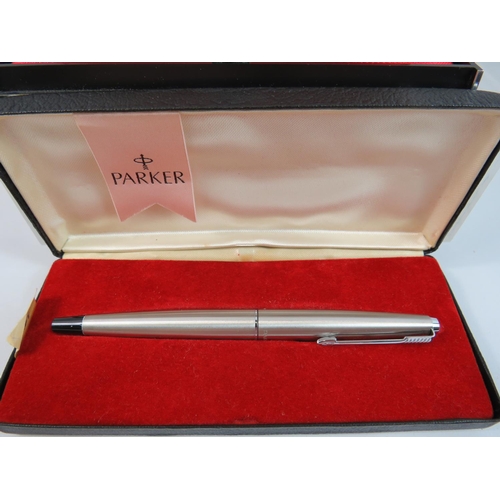 187 - Two Boxed Parker fountain pens. One with 14ct Gold Nib. See photos.