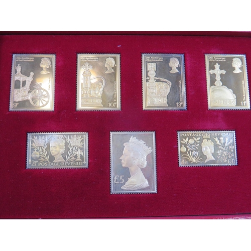 188 - Limited Edition, Coronation Issue of Gold Plated, Solid Silver Stamp Dies. 4959/500. Issued to Royal... 