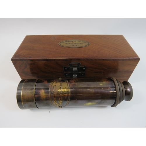 192 - Reproduction Four chamber Marine Telescope in Rosewood box. See photos.