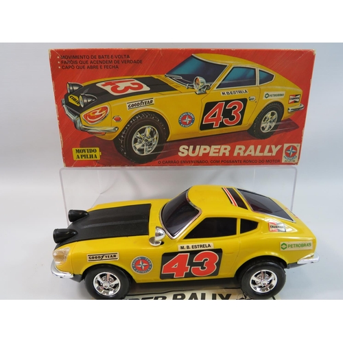 197 - Brazillian made Estrela Battery operated model of a Rally car. With original box in very good condit... 