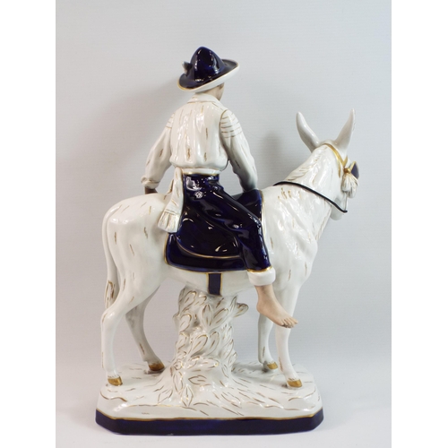 202 - Royal Dux Boy on a donkey 1989 standing 15