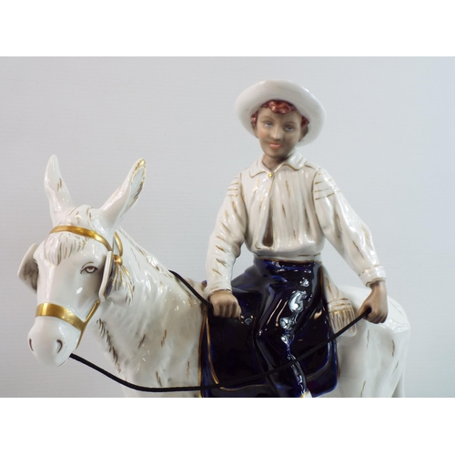 202 - Royal Dux Boy on a donkey 1989 standing 15