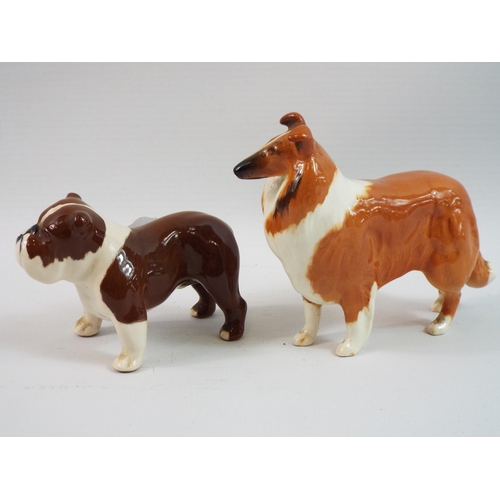 204 - Beswick Bosun Bulldog & Rough collie ( rough collie has repair to 1 leg.)