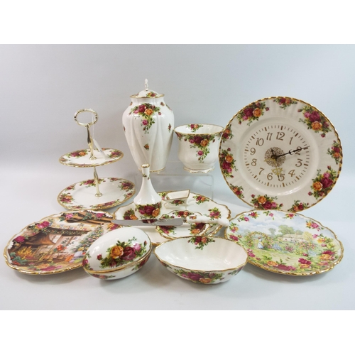 262 - Large Selection of Royal Albert Old County Roses decorative china items and cake stands.