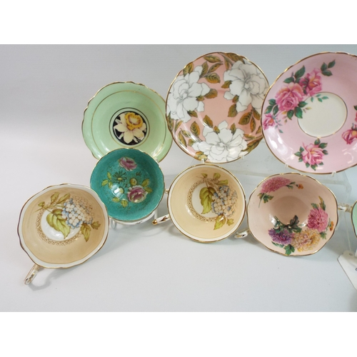 263 - 5 Mismatched Paragon cabinet cups and saucers.