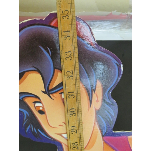 402 - Walt Disney 'Alladin' film advertising cut out measuring 35 inches tall, 24 inches wide. See photos