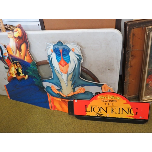 404 - Two Walt Disney 'Lion King' Film advertising cut outs. One needs repair, see photos.