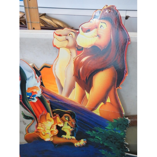 404 - Two Walt Disney 'Lion King' Film advertising cut outs. One needs repair, see photos.