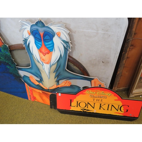 404 - Two Walt Disney 'Lion King' Film advertising cut outs. One needs repair, see photos.