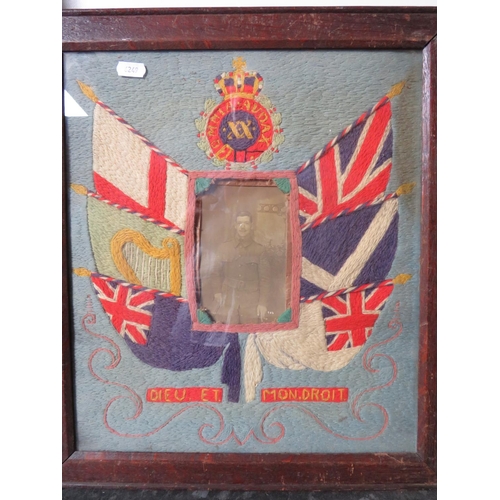 440 - Three Vintage RAF framed and mounted photos with embroidered mounts. All date from 1930's era. See p... 