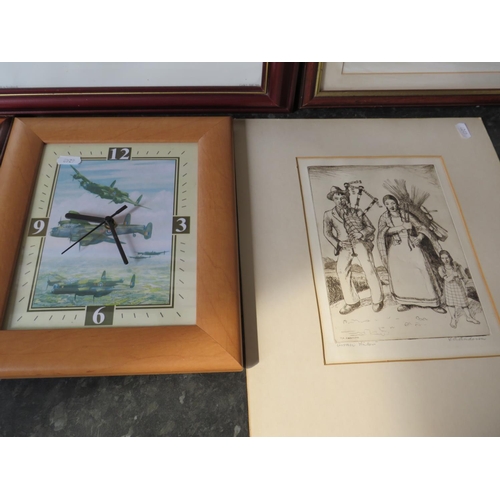 441 - Selection of Framed and Mounted Prints of WW2 aircraft, one signed by squadron members. See photos.