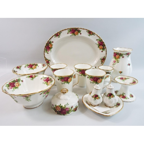 273 - Royal Albert old country roses mixed lot of dinnerware and decorative items.