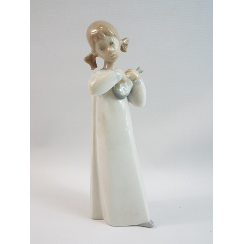 275 - Nao Lladro figurine of a girl playing a mandolin.