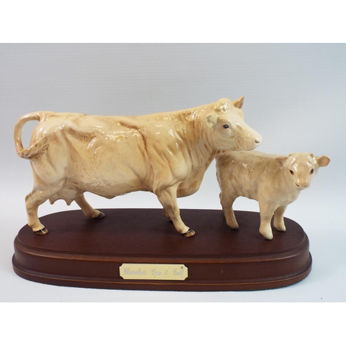 278 - Beswick Charolais cow and calf, model no 3075a & 1827b.