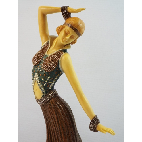 286 - Large resin art deco style figurine standing, approx 16