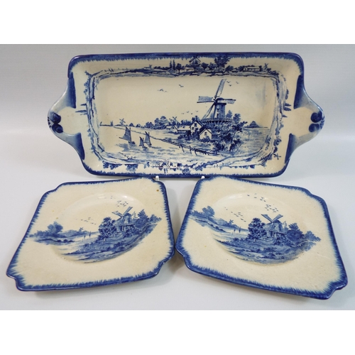 302 - 3 Royal Doulton Norfolk pattern plates, Sandwich and side plates.