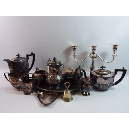 333 - Large selection of various silver plated teasets, tray, etc