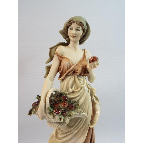 352 - Giuseppe Armani Florance figurine, Lady with a basket of apples. 12.5