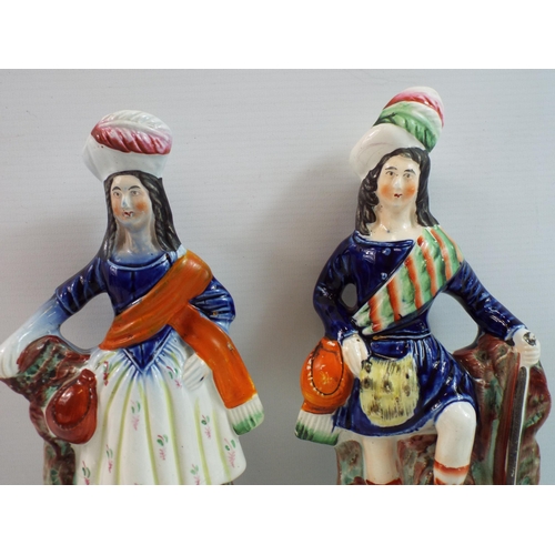 369 - Pair of Staffordshire flatback figurines.