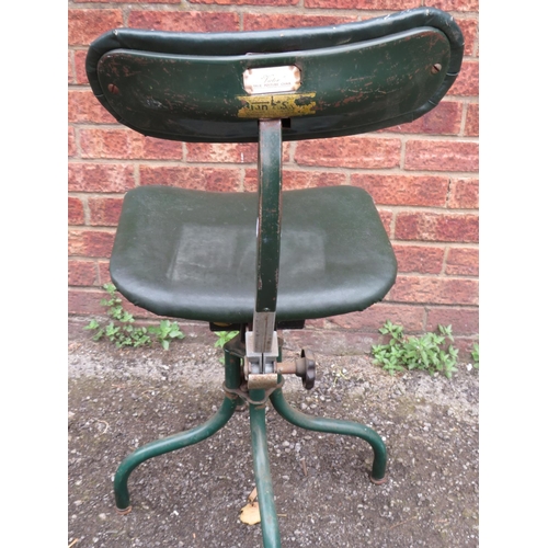 505 - 1930's Tan-Sad, Victor, True Posture Engineers/Machinists chair, Metal construction in good order. S... 