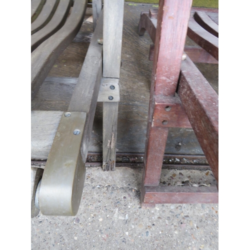 515 - Trio of Vintage teak Garden loungers. Basic good condition but would benefit from some light restora... 