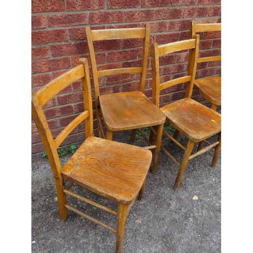 525 - Six charming 1920's era oak school chairs. Possibly local origin. See photos.