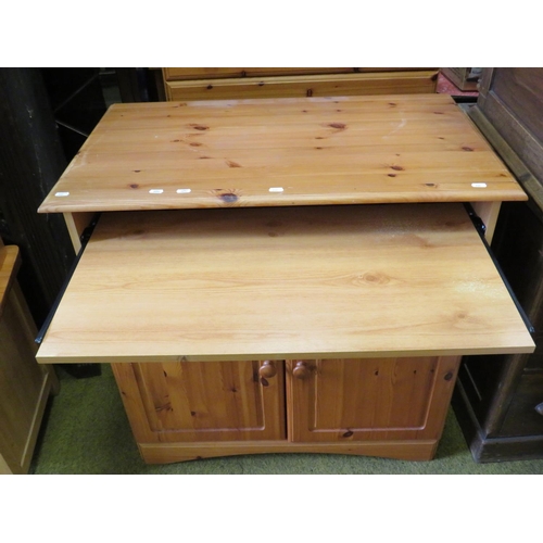 531 - Useful and well made pine computer desk with sliding keyboard drawer. H:33 x W:35 X D:20 inches. See... 