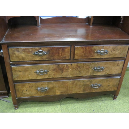 544 - Interesting late 19th Century dressing table with Art Nouveau styling . Tilting Bevelled glass centr... 