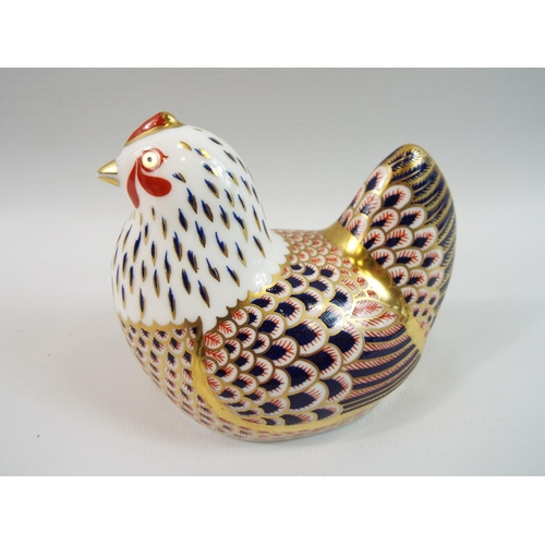 378 - Royal Crown Derby Chicken paperweight , no stopper.